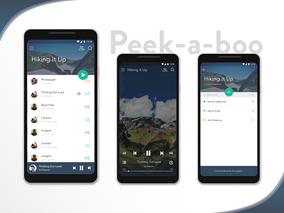Peek-a-boo android material design music pixel playlist