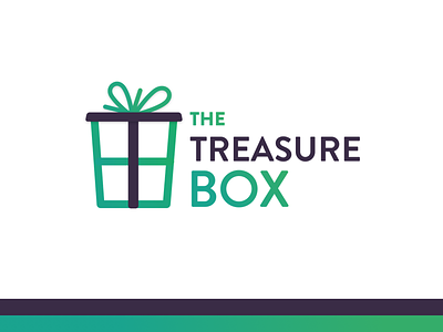 The Treasure Box Logo box branding flat font identity letters logo logotype simple treasure type