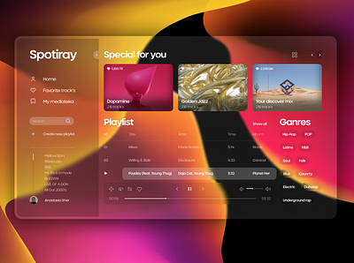 Streaming platform Spotiray design ui ux web