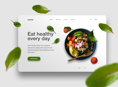 Food delivery page design food online shop ui ux web