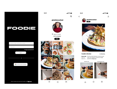 Foodie app design. app design mobile ui