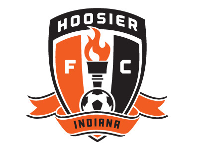 Hoosier FC ball banner hoosier indiana soccer soccer logo torch
