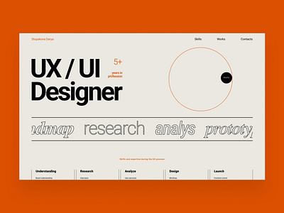 Online portfolio page about clean design design designer portfolio figma lines orange portfolio sand ui ux