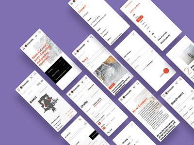 Mobile pages about clean design design figma minimalism mobile orange pages purple ui ux