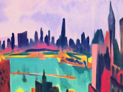 Futuristic abstract cityscape