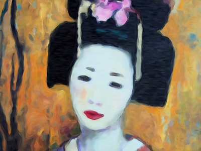 Japanese Geiko girl portrait art contemporary art decoration design digital art female fine art frame geiko girl home poster illustration impressionism japan art japanese geisha office decor oil paintings orientalism portrait wall art woman face