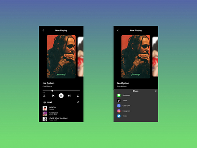 Share Feature of a Music Streaming Platform - #DailyUI 010 dailyui music stream share