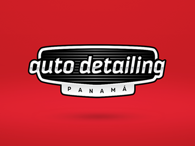 Auto Detailing Panamá auto black brand detailing logo red silver white