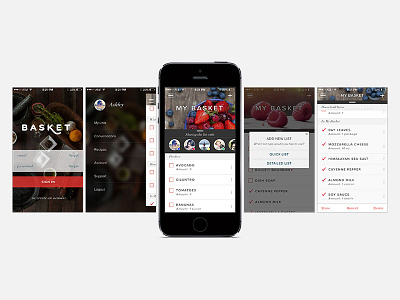 Basket Application Design app interface iphone mobile shopping social ui ux