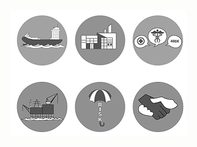 Icons Insurance design employee benefits energy icons illustrator insurance marine property risk specialty surety ui