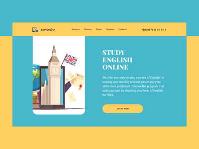 Website of English Online School design ui uiux web design