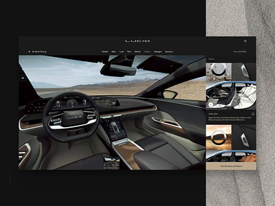 Lucid: Configurator Desktop / Interior ScreenRecording 3d automotive car checkbox color colors configurator configure environment interface interior menu scroll selection