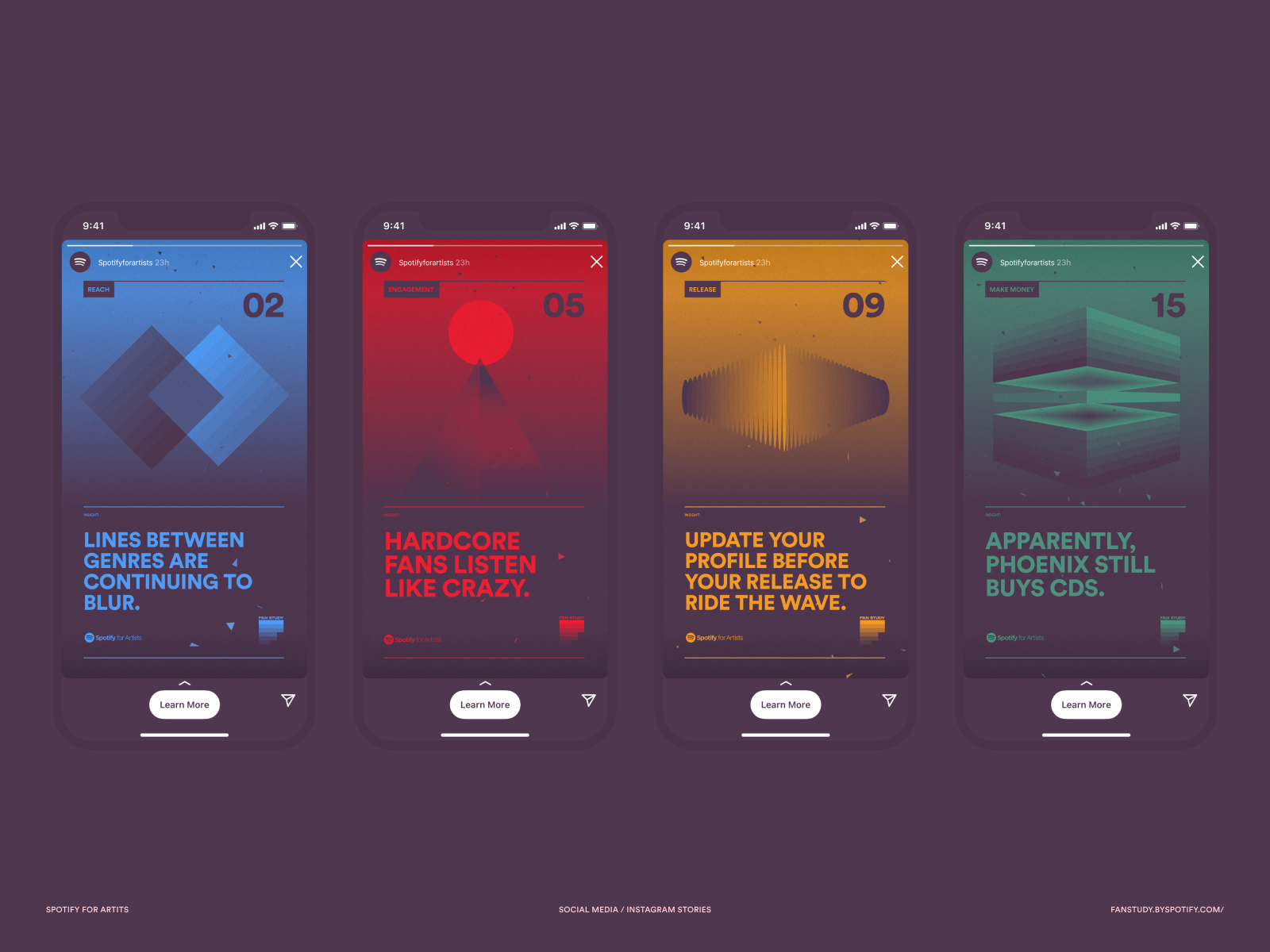 Spotify Fan Study; Instagram Stories by Robbin Cenijn for RALLY on Dribbble