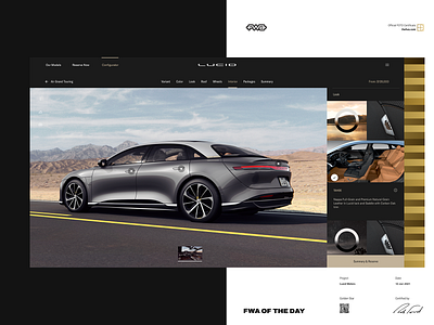 lucidmotors.com FWA of the day automotive awards car configurator fwa luxury mobile mobility motion website