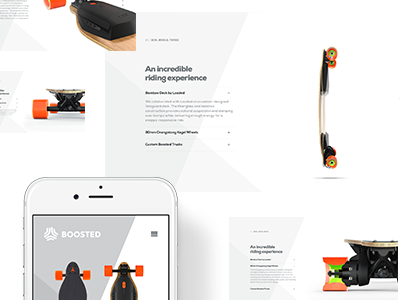 Boosted Boards: product page clean white diagonals longboard longpage product productpage scroll skateboard