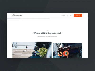 Boosted Boards: Parallax animation clean grid homepage parallax