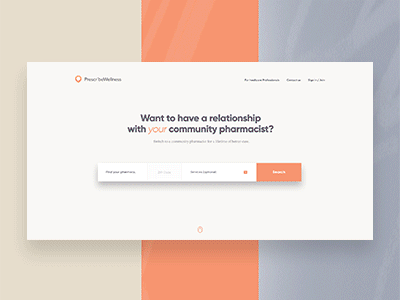PrescribeWellness Homepage Animation 02 animation care clean doctor health illustrations layout pharmacy transitions typography