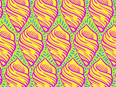Sea Shells illustration neon pattern photoshop seashell