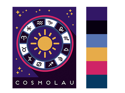 COSMOLAU astrology gemini logo space stars sun zodiac