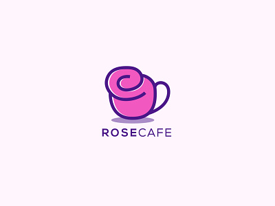 RoseCafe logo-Rose logo- Cafe logo- Minimal cafe logo brand identity branding business logo cafe cafe logo coffee coffee logo creative logo design flat logo logo minimal cafe minimal logo restaurant restaurant logo rose rose logo