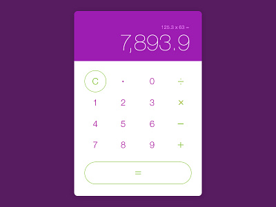 Revised Modern Calculator calculator modern numbers thin font