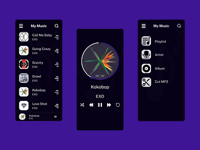 Music Player app design app music music app ui