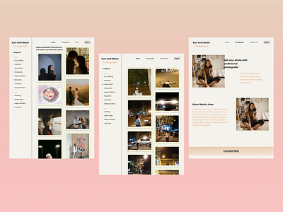 Photography Web graphic design photography photography design ui web web design