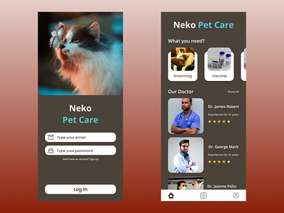 Pet Care App animal app app design design pet care pet care app ui