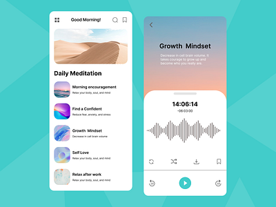 Meditation App app design design health meditation meditation app mental health ui