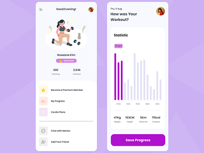 Workout Statistic App app app design cardio design exercise ui workout workout statistic app