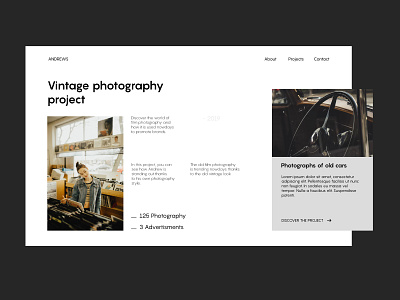 Andrew landing page artistic direction branding city design illustration look photo photo book testing typography urban ux vintage visual