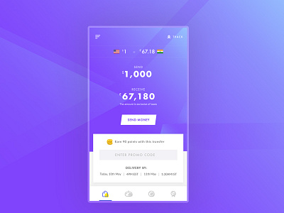 Money Transfer UI app cryptocurrency money transfer remittance ui wallet