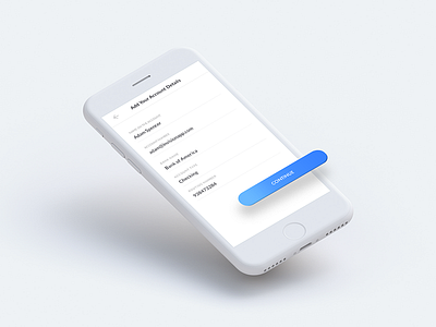 Account Detail Form 3d account details cta form builder gradient cta iphone mobile ui mockup perspective uiux