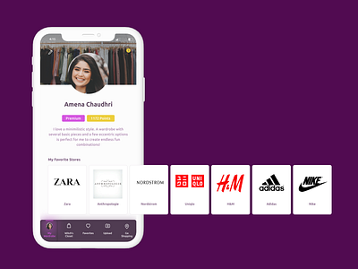 Wardrobe Witch: Profile Page app design fashion figma icon illustration logo mobile app mobile design profile page prototype ui