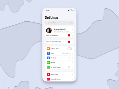 #DailyUI Challenge 007: Settings Page app backgrounddesign branding dailyui007 dailyuichallenge design figma geometric icon illustration iphone lilac logo puzzlepieces settingspage shadows ui ux vector