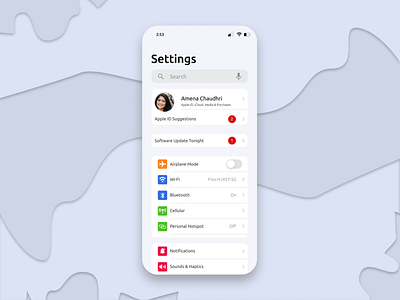 #DailyUI Challenge 007: Settings Page