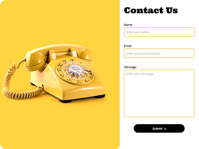 #DailyUI028 : Contact Form app branding contactform contactus dailyui dailyui028 dailyuichallenge design figma graphic design icon illustration logo phone ui ux vector yellow
