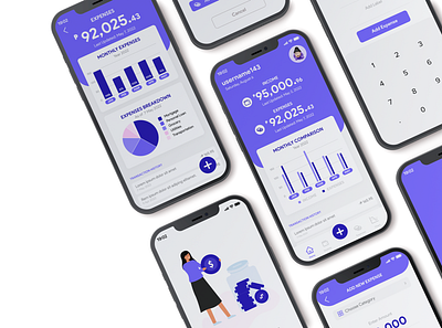Gastos.ph - Money Tracking App app app design design illustration mobile mobile ui money app money tracker savings tracker ui design
