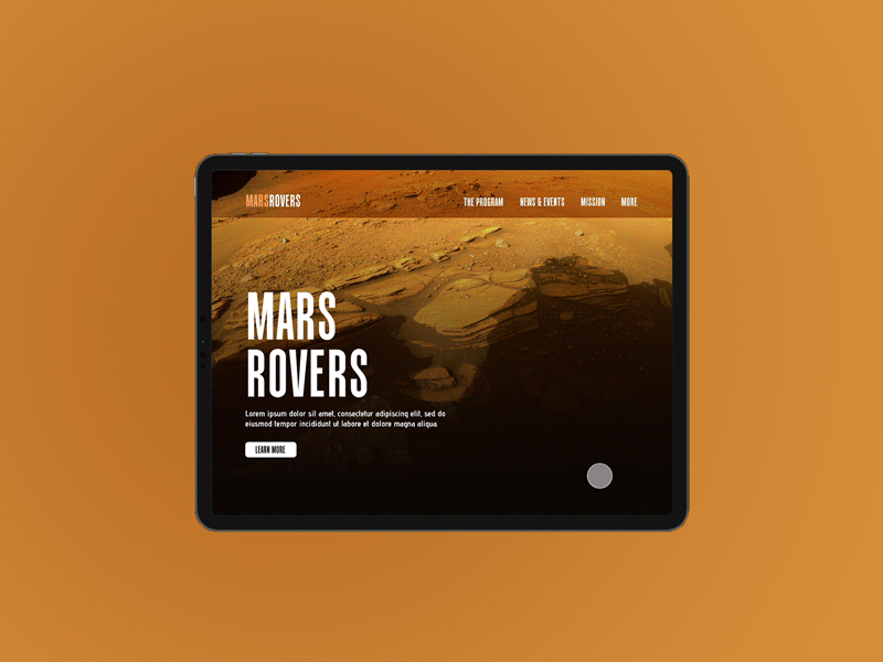 Mars Rovers - Landing Page (Prototype) landing page landing page design mars exploration mars rovers science page ui design web design web ui design