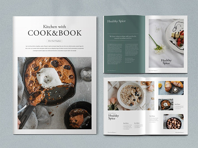 Cookbook / Recipe Book Template branding edit logo