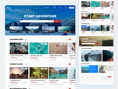 Adventure trip booking website blue branding classic clean design figma graphic design ui user experience ux
