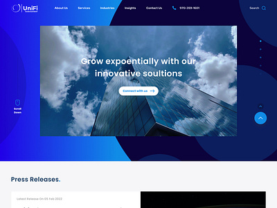 Unifi Management solutions corporate website adobe blue branding business classic clean consult consultancy corporate design figma graphic design illustration it ui user experience user interface web website xd