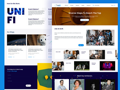 Unifi corporate website UI/UX design blue brand branding business classic clean design figma graphic design illustration landing logo modern site tech ui us web why xd