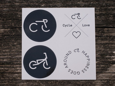 CycleLove Stickers bike cycle cycling minimal pictogram stickers