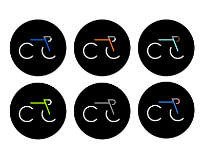 CycleLove + colour bikes cycling icon logo pictogram