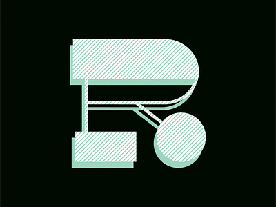 R drop cap illustration letter typography