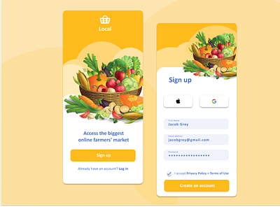 Designing a sign up page for an App app branding daily design graphic design icon illustration logo ui vector