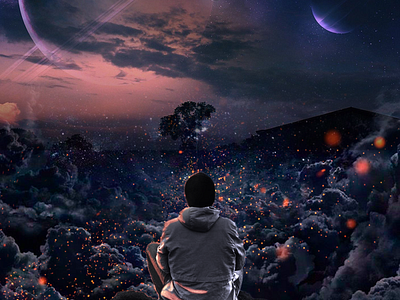 Alone with my thoughts abstract design graphic design illustration view