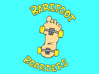 Barefoot Boarders drawing illustration sketch