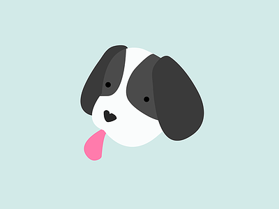 Woof blue puppy simple tongue vector